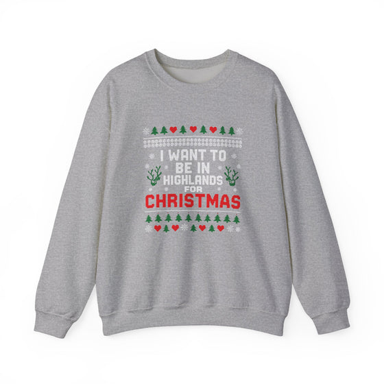 Highlands NC Christmas Sweatshirt - Unisex Ugly Christmas Sweater Style, Cozy Holiday Crewneck