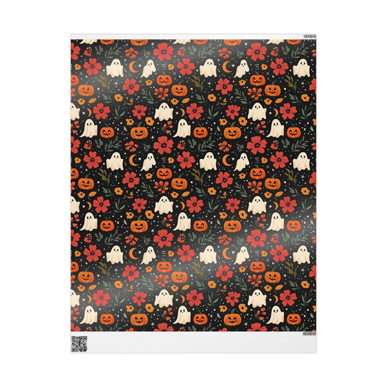 Halloween Wrapping Paper, Fun Ghosts and Pumpkins, Perfect for Gift Wrapping, Party Decor, Fall Celebrations, Spooky Season