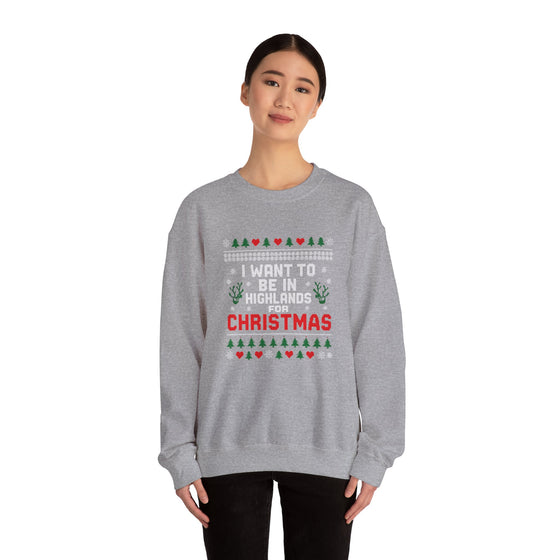 Highlands NC Christmas Sweatshirt - Unisex Ugly Christmas Sweater Style, Cozy Holiday Crewneck