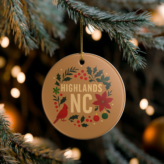 Highlands NC Cardinal Ornament