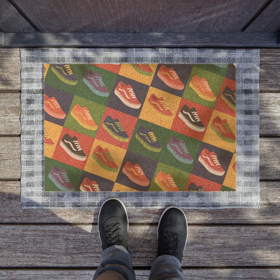 Step Up Your Style – Colorful Sneaker Collage Doormat