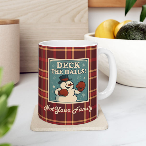 Deck The Halls, Not Your Family – Retro Snowman Mug