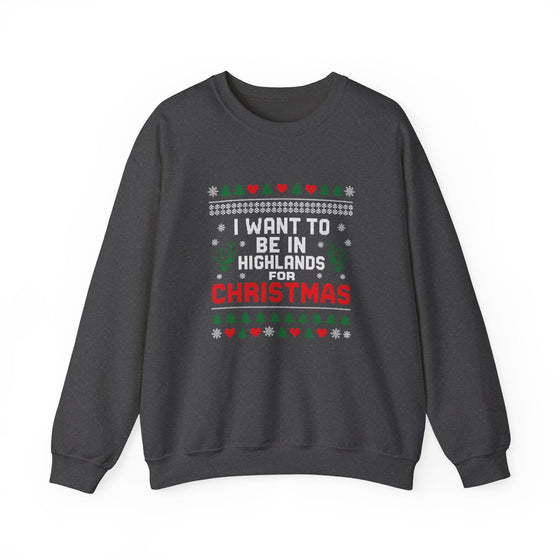 Highlands NC Christmas Sweatshirt - Unisex Ugly Christmas Sweater Style, Cozy Holiday Crewneck