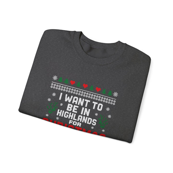 Highlands NC Christmas Sweatshirt - Unisex Ugly Christmas Sweater Style, Cozy Holiday Crewneck