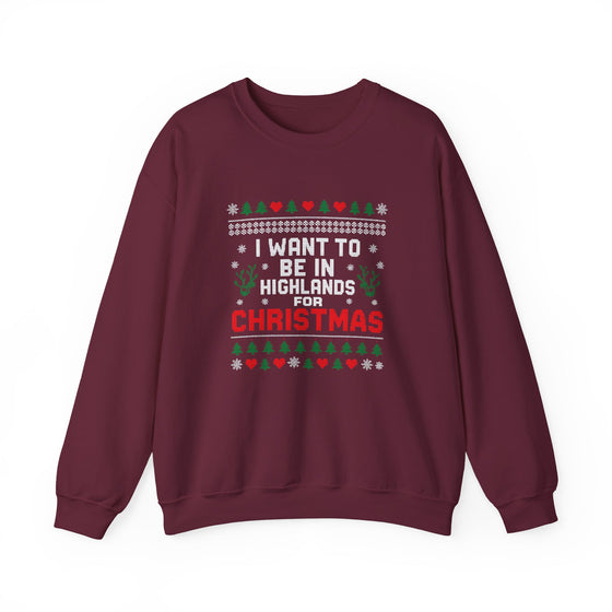 Highlands NC Christmas Sweatshirt - Unisex Ugly Christmas Sweater Style, Cozy Holiday Crewneck