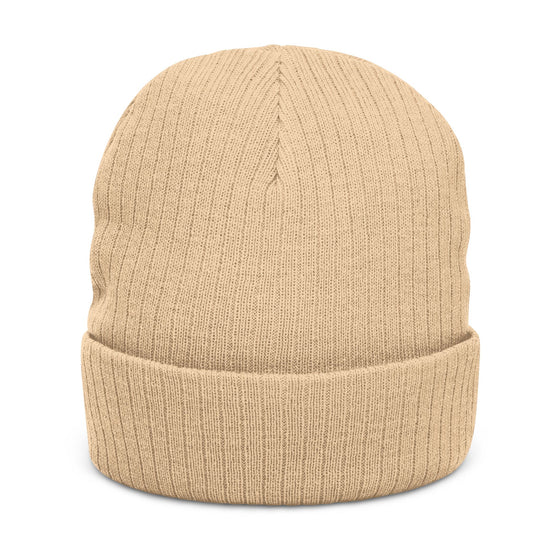 Highlands Embroidered Beanie — Ribbed Knit Winter Hat