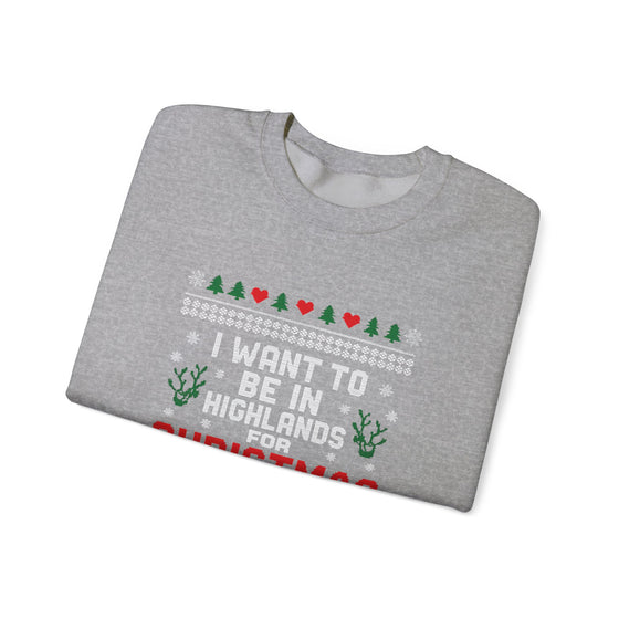 Highlands NC Christmas Sweatshirt - Unisex Ugly Christmas Sweater Style, Cozy Holiday Crewneck