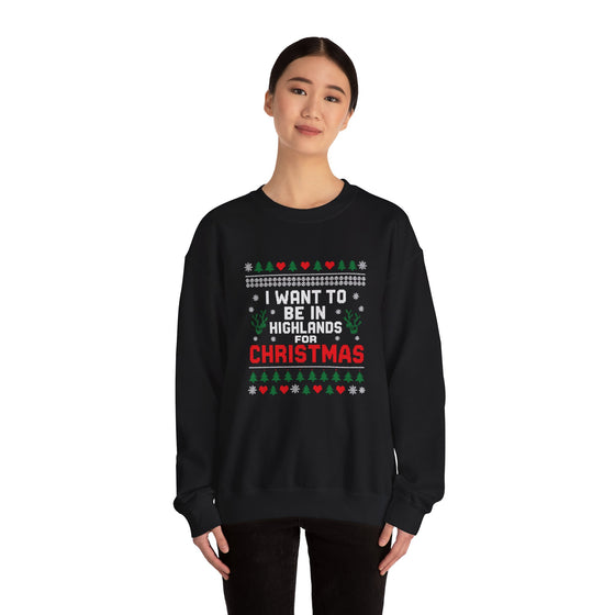 Highlands NC Christmas Sweatshirt - Unisex Ugly Christmas Sweater Style, Cozy Holiday Crewneck