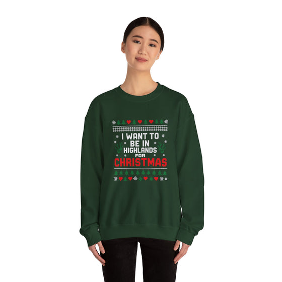 Highlands NC Christmas Sweatshirt - Unisex Ugly Christmas Sweater Style, Cozy Holiday Crewneck