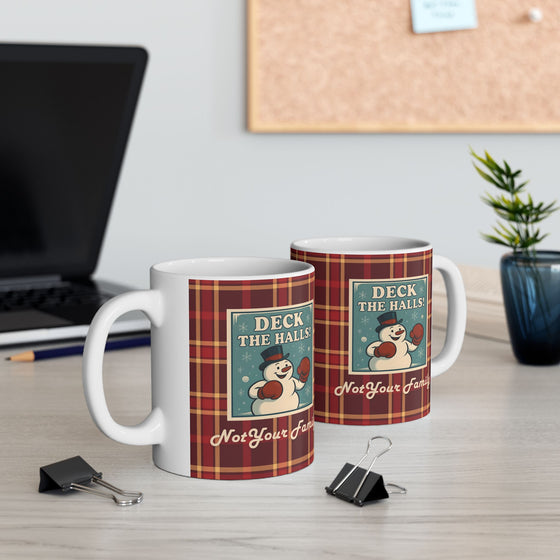 Deck The Halls, Not Your Family – Retro Snowman Mug
