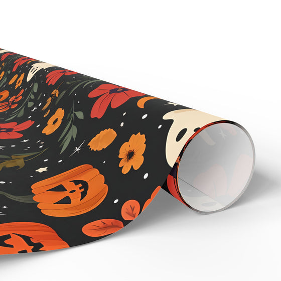 Halloween Wrapping Paper, Fun Ghosts and Pumpkins, Perfect for Gift Wrapping, Party Decor, Fall Celebrations, Spooky Season