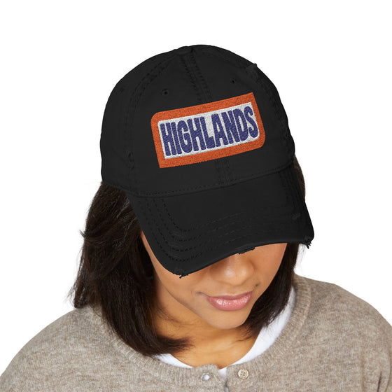 Highlands Embroidered Distressed Dad Hat