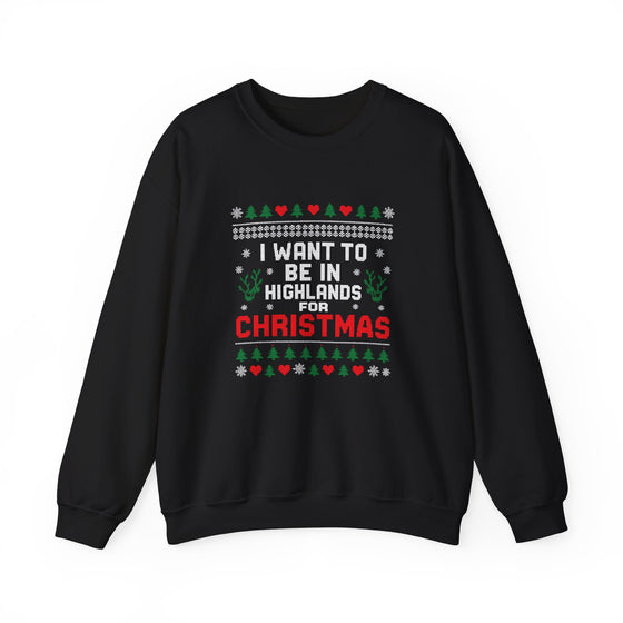 Highlands NC Christmas Sweatshirt - Unisex Ugly Christmas Sweater Style, Cozy Holiday Crewneck