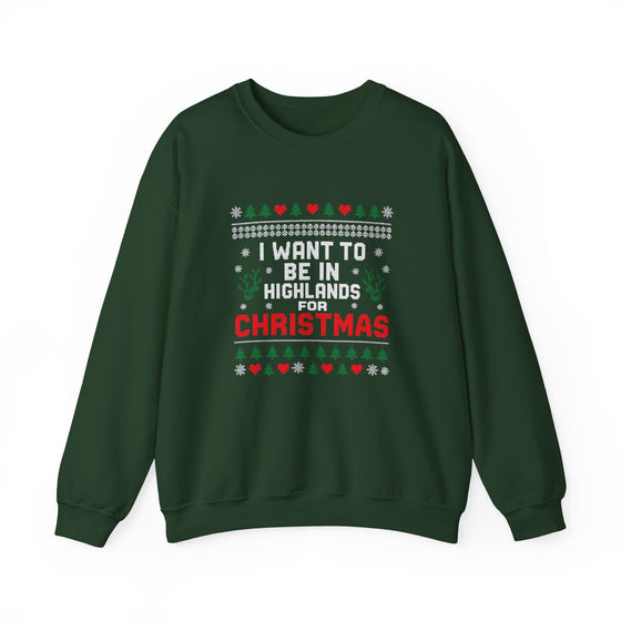 Highlands NC Christmas Sweatshirt - Unisex Ugly Christmas Sweater Style, Cozy Holiday Crewneck