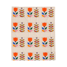 Mid-Century Modern Floral Throw – Plush Comfort, Retro Style