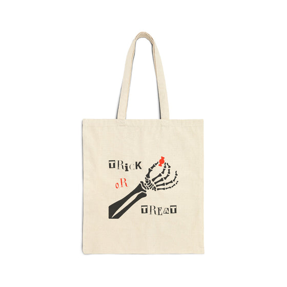 “Trick or Treat” Skeleton Hand Halloween Tote