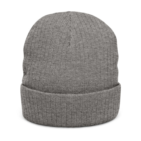 Highlands Embroidered Beanie — Ribbed Knit Winter Hat
