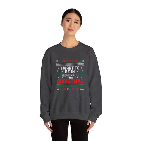 Highlands NC Christmas Sweatshirt - Unisex Ugly Christmas Sweater Style, Cozy Holiday Crewneck